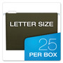 Pendaflex Earthwise by Pendaflex 100% Recycled Colored Hanging File Folders, Letter Size, 1/5-Cut Tabs, Green, 25/Box