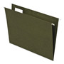 Pendaflex Earthwise by Pendaflex 100% Recycled Colored Hanging File Folders, Letter Size, 1/5-Cut Tabs, Green, 25/Box