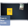 Quartet Prestige Black Embossed Foam Bulletin Board, 48" x 36", Black Surface, Silver Aluminum/Plastic Frame