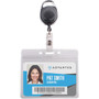 Advantus Badge Reel Holder Combo Pack - Support 3.75" x 2.58" Media - Horizontal - Vinyl - Black/Clear - Durable