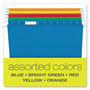 Pendaflex Extra Capacity Reinforced Hanging File Folders with Box Bottom, 2" Capacity, Letter Size, 1/5-Cut Tab, Assorted Colors,25/BX