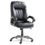 OIF Executive Swivel/Tilt Bonded Leather High-Back Chair, Supports Up to 250 lb, 18.50" to 21.65" Seat Height, Black