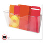 deflecto Euro-Style DocuPocket Landscape Wall File, Larger Files/Tabloid Size, 15" x 4" x 6.63", Clear