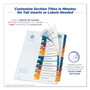 Avery Customizable Table of Contents Ready Index Dividers with Multicolor Tabs, 10-Tab, 1 to 10, 11 x 8.5, Translucent, 1 Set
