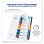 Avery Customizable Table of Contents Ready Index Dividers with Multicolor Tabs, 8-Tab, 1 to 8, 11 x 8.5, Translucent, 1 Set