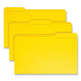 Smead Reinforced Top Tab Colored File Folders, 1/3-Cut Tabs: Assorted, Legal Size, 0.75" Expansion, Yellow, 100/Box