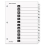 Cardinal OneStep Printable Table of Contents and Dividers, 12-Tab, Jan. to Dec., 11 x 8.5, White, White Tabs, 1 Set