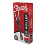 Sharpie Roller Professional Design Rollerball Pen, Stick, Medium 0.7 mm, Red Ink, Black/Red Barrel, Dozen