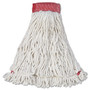 Rubbermaid Commercial Web Foot Wet Mop Head, Shrinkless, Cotton/Synthetic, White, Large, 6/Carton