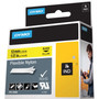DYMO Rhino Flexible Nylon Industrial Label Tape, 0.5" x 11.5 ft, Yellow/Black Print