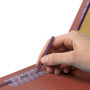 Smead 6-Section Pressboard Top Tab Pocket Classification Folders, 6 SafeSHIELD Fasteners, 2 Dividers, Legal Size, Red, 10/Box