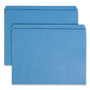 Smead Reinforced Top Tab Colored File Folders, Straight Tabs, Letter Size, 0.75" Expansion, Blue, 100/Box