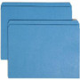 Smead Straight Tab Cut Letter Recycled Top Tab File Folder - 8 1/2" x 11" - 3/4" Expansion - 11 pt. - 2 Plys - Blue