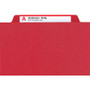 Smead 6-Section Pressboard Top Tab Pocket Classification Folders, 6 SafeSHIELD Fasteners, 2 Dividers, Letter Size, Bright Red,10/BX
