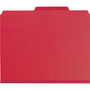Smead 6-Section Pressboard Top Tab Pocket Classification Folders, 6 SafeSHIELD Fasteners, 2 Dividers, Letter Size, Bright Red,10/BX