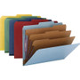 Smead Eight-Section Pressboard Top Tab Classification Folders, 8 SafeSHIELD Fasteners, 3 Dividers, Legal Size, Dark Blue, 10/Box