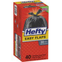 Hefty Easy Flaps Trash Bags, 30 gal, 1.05 mil, 30" x 33", Black, 40/Box (RFPE27744) View Product Image
