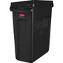 Rubbermaid Commercial Slim Jim 16-Gallon Vented Waste Container - 16 gal Capacity - Rectangular - Handle, Durable, Chemical Resistant, Crush Resistant, Recyclable - 25" Height x 11" Width x 22" Depth - Black
