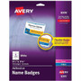 Avery Adhesive Name Badges - 2 21/64" Width x 3 3/8" Length - Removable Adhesive - Rectangle - Inkjet, Laser - Matte - (AVE8395)