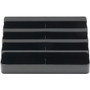 deflecto 8-Tier Recycled Business Card Holder, Holds 400 Cards, 7.88 x 3.88 x 3.38, Plastic, Black