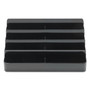 deflecto 8-Tier Recycled Business Card Holder, Holds 400 Cards, 7.88 x 3.88 x 3.38, Plastic, Black