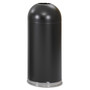 Safco Open Top Dome Waste Receptacle - 15 gal Capacity - Round - 15" Opening Diameter - 37" Height - Stainless Steel