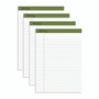 Ampad Earthwise by Ampad Recycled Writing Pad, Wide/Legal Rule, Politex Sand Headband, 40 White 8.5 x 11.75 Sheets, 4/Pack