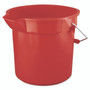 Rubbermaid Commercial BRUTE Round Utility Pail, 14 qt, Plastic, Red, 12" dia