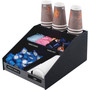 Vertiflex Commercial Grade Horizontal Condiment Organizer, 9 Compartments, 12 x 16 x 7.5, Black