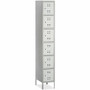 Safco Six-Tier Two-tone Box Locker with Legs - 18" Width x 12" Depth x 78" Height - Recessed Locking Handle - Gray