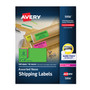Avery 2"x 4" Neon Shipping Labels with Sure Feed, 500 Labels (5956) - 2" Width x 4" Length - Permanent Adhesive - Rectangle - Inkjet, Laser - Neon Magenta, Neon Green, Neon Yellow