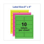 Avery High-Visibility Permanent Laser ID Labels, 2 x 4, Neon Assorted, 500/Pack
