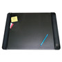 Artistic Executive Desk Pad with Antimicrobial Protection, Leather-Like Side Panels, 24 x 19, Black