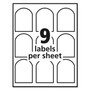 Avery Textured Arched Print-to-the-Edge Labels, Laser Printers, 3 x 2.25, White, 9/Sheet, 10 Sheets/Pack