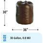 Stout by Envision Controlled Life-Cycle Plastic Trash Bags, 30 gal, 0.8 mil, 30" x 36", Brown, 60/Box