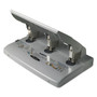 Swingline 75-Sheet Heavy-Duty High-Capacity Three-Hole Adjustable Punch, 9/32" Holes, Putty/Gray