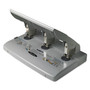 Swingline 75-Sheet Heavy-Duty High-Capacity Three-Hole Adjustable Punch, 9/32" Holes, Putty/Gray