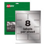 Avery PermaTrack Metallic Asset Tag Labels, Laser Printers, 2 x 3.75, Silver, 8/Sheet, 8 Sheets/Pack