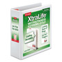 Cardinal XtraLife ClearVue Non-Stick Slant-D Ring Binder, 3 Rings, 3" Capacity, 11 x 8.5, White