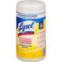 LYSOL Brand Disinfecting Wipes, 1-Ply, 7 x 7.25, Lemon and Lime Blossom, White, 80 Wipes/Canister, 6 Canisters/Carton