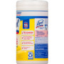 LYSOL Brand Disinfecting Wipes, 1-Ply, 7 x 7.25, Lemon and Lime Blossom, White, 80 Wipes/Canister, 6 Canisters/Carton