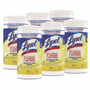 LYSOL Brand Disinfecting Wipes, 1-Ply, 7 x 7.25, Lemon and Lime Blossom, White, 80 Wipes/Canister, 6 Canisters/Carton