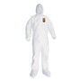 KleenGuard A35 Liquid and Particle Protection Coveralls, Zipper Front, Hooded, Elastic Wrists and Ankles, 2X-Large, White, 25/Carton (KCC38941) View Product Image