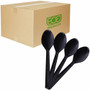 Eco-Products 6" Recycled Polystyrene Spoons - Black - 50/Pack