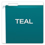 Pendaflex Colored Reinforced Hanging Folders, Letter Size, 1/5-Cut Tabs, Teal, 25/Box