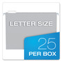 Pendaflex Colored Hanging Folders, Letter Size, 1/5-Cut Tabs, Gray, 25/Box