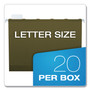 Pendaflex Ready-Tab Reinforced Hanging File Folders, Letter Size, 1/3-Cut Tabs, Standard Green, 25/Box