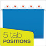 Pendaflex Ready-Tab Colored Reinforced Hanging Folders, Letter Size, 1/5-Cut Tabs, Blue, 25/Box