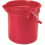 Rubbermaid Commercial Brute 14-quart Round Bucket - 3.50 gal - Rust Resistant, Heavy Duty, Stackable, Bend Resistant, Graduated, Handle - 11.2" - Steel, Plastic - Chrome, Nickel, Red