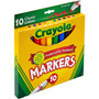 Crayola Non-Washable Marker, Broad Bullet Tip, Assorted Classic Colors, 10/Pack
